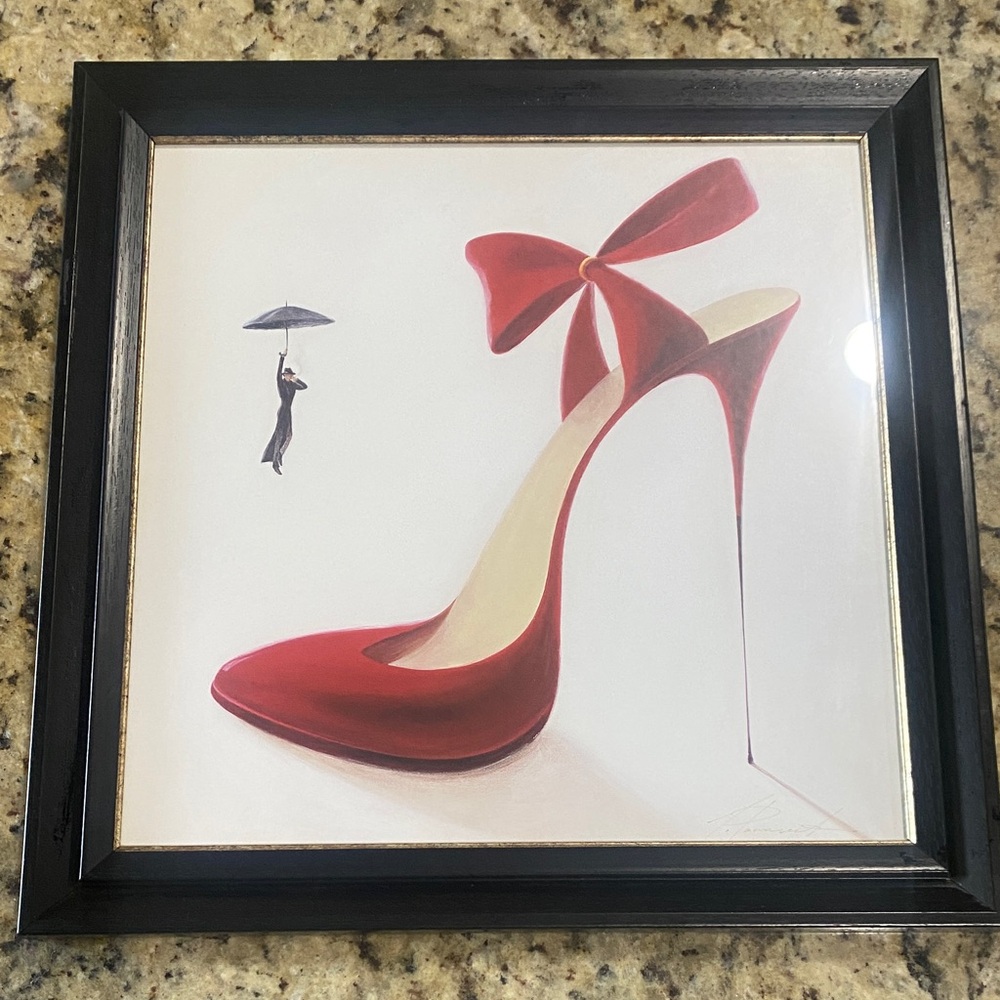 Elegant Red Stiletto Heel framed art